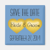 Golden Jubileum Save the Date Gold Hearts Magneet (Voorkant)