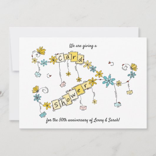 Golden Jubileum Shower by Mail Invitation Kaart (Voorkant)