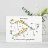 Golden Jubileum Shower by Mail Invitation Kaart (Staand voorkant)