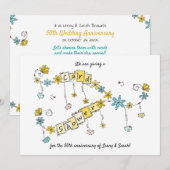 Golden Jubileum Shower by Mail Invitation Kaart (Voorkant / Achterkant)