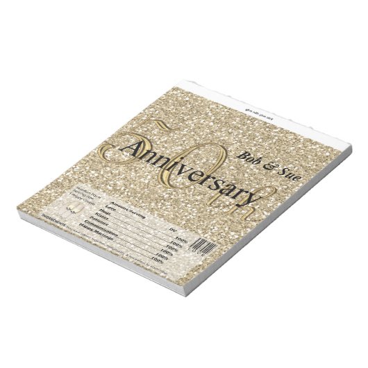 Golden Jubileum Snoep Bar Wrapper Party Favor Notitieblok (Linkerzijde)