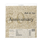 Golden Jubileum Snoep Bar Wrapper Party Favor Notitieblok (Voorkant)