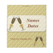 Golden Jubileum Snoep Bar Wrapper Party Favor Notitieblok (Voorkant)