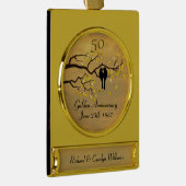 Golden Jubileum Tortelduifjes Verguld Banner Ornament (Rechts)