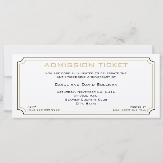 Golden Jubileum-uitnodigingen Kaart (Voorkant)