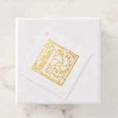 Golden Jubileum verlicht L-monogram Bedankjes Labels (Met doos)