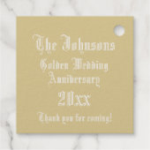 Golden Jubileum, verlicht Letter J Monogram Bedankjes Labels (Achterkant)