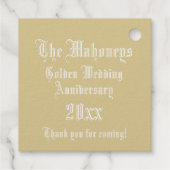 Golden Jubileum verlicht Letter M Monogram Bedankjes Labels (Achterkant)