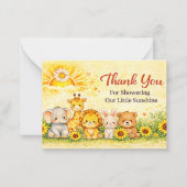 Golden Jungle Sun Appreciation Style Notitiekaartje (Voorkant)