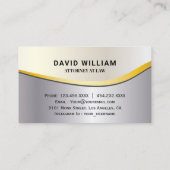 Golden Justice Scale Lawyer Attorney Silver Visitekaartje (Achterkant)