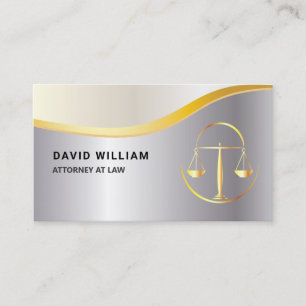 Golden Justice Scale Lawyer Attorney Silver Visitekaartje
