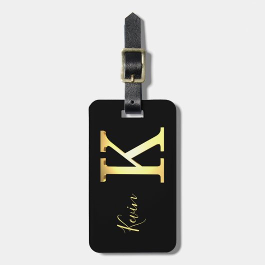 Golden K naam Bagagelabel (Voorkant verticaal)