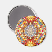 Golden Kaleidoscope Mandala – Sparkling Magnet (Voorkant / Achterkant)