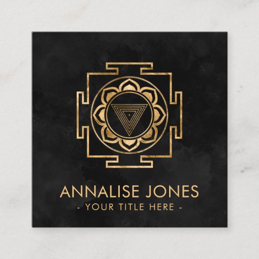 Golden Kali Yantra Vierkante Visitekaartje (Voorkant)