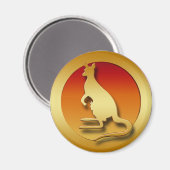 GOLDEN KANGAROO MAGNEET (Voorkant / Achterkant)