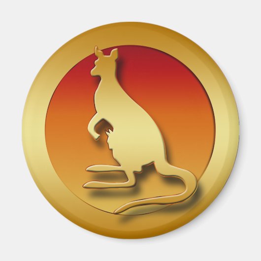 GOLDEN KANGAROO MAGNEET (Voorkant)