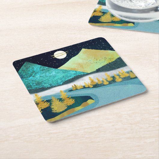 Golden Kartonnen Onderzetters (Schuin)