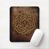 Golden kelk op leer muismat (Met muis)