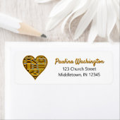 Golden Kente Heart Return Address Label (Insitu)