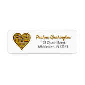 Golden Kente Heart Return Address Label (Voorkant)