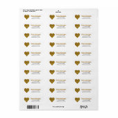 Golden Kente Heart Return Address Label (Full Sheet)