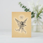 Golden kerst Angel Feestdagenkaart (Staand voorkant)