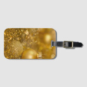 Golden kerst Baubles Bagagelabel (Voorkant (horizontaal))
