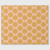 Golden kerst polka dots cadeaupapier (Vlak)