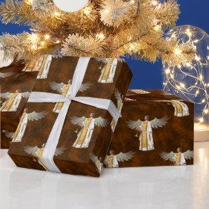 Golden KerstAngels Cadeaupapier