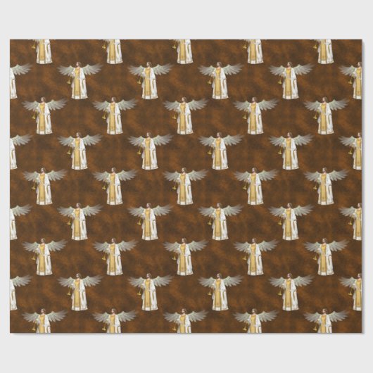 Golden KerstAngels Cadeaupapier (Vlak)