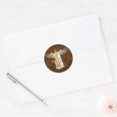 Golden KerstAngels Ronde Sticker (Envelop)