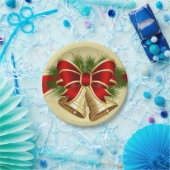 Golden kerstballetjes papieren bordje (Feest)