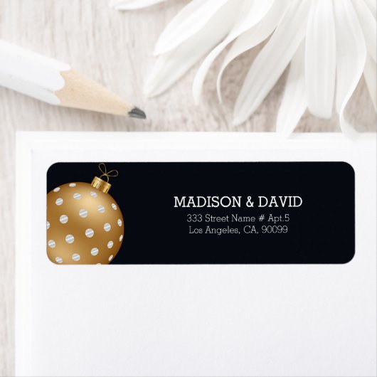 Golden kerstballlabel etiket (Insitu)