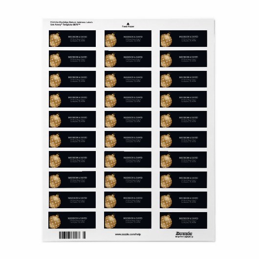 Golden kerstballlabel etiket (Full Sheet)