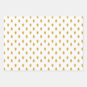 Golden kerstbomen op witte achtergrond inpakpapier vel (Voorkant 3)