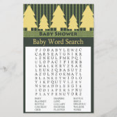 Golden kerstboom Baby shower Word Search Game (Voorkant)