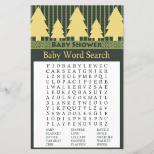 Golden kerstboom Baby shower Word Search Game