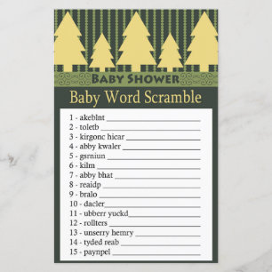 Golden kerstboom Baby word scramble game