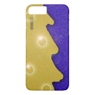 Golden kerstboom op blauw met naam Case-Mate iPhone case