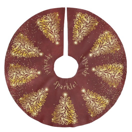 Golden kerstboom - Sparkle Tree Skirt Rok (Voorkant)