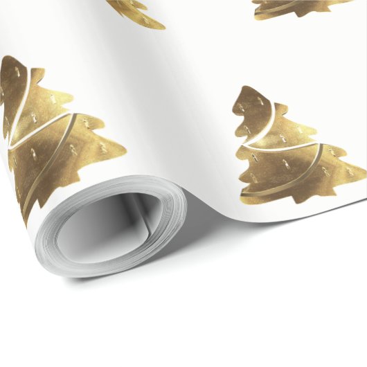 Golden kerstboompatroon met kaarsen elegant cadeaupapier (Rol Hoek)