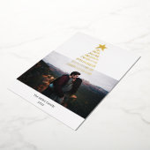 Golden kerstboomster folie feestdagenkaart (Gedraaid)