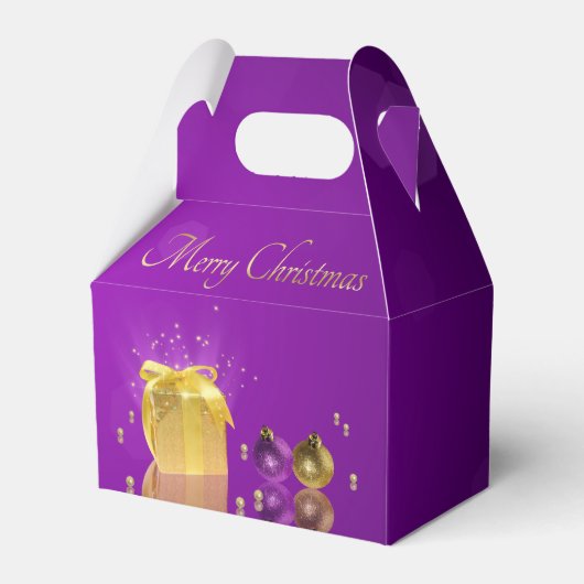 Golden kerstcadeau bedankdoosjes (Voorkant Zijde)