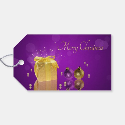 Golden kerstcadeau cadeaulabel (Achterkant Horizontaal)