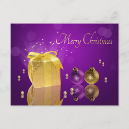 Golden kerstcadeau feestdagenkaart