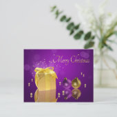 Golden kerstcadeau feestdagenkaart (Staand voorkant)
