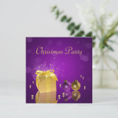 Golden kerstcadeau kaart (Staand voorkant)