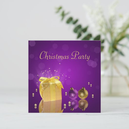 Golden kerstcadeau kaart (Staand voorkant)