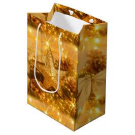 Golden kerstcadeau medium cadeauzakje