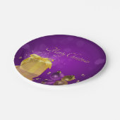 Golden kerstcadeau papieren bordje (Gekanteld)